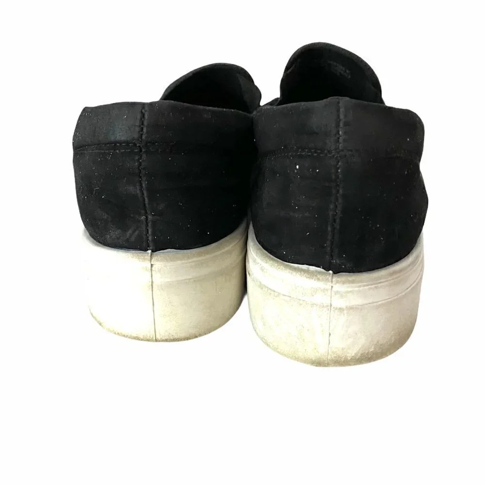 Topshop Women's Chunky Platform Slip On Faux Suede Black Sneaker Size US 9.5
